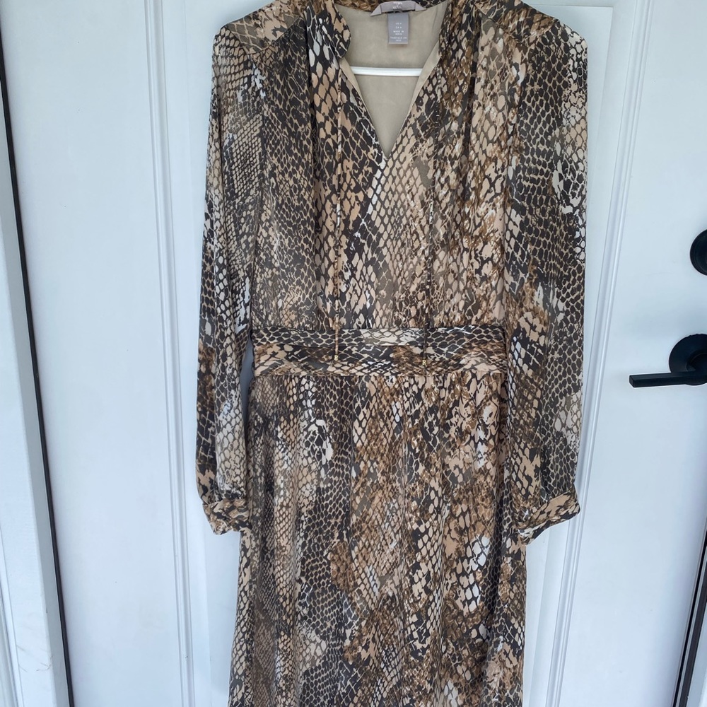 H&M Neutral Snake Print Dress